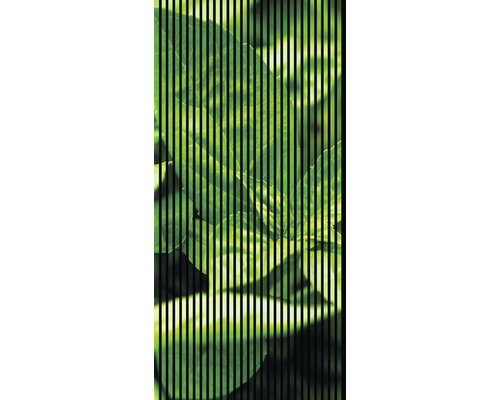 Designový akustický panel DIGI01R 19x1133x2400 mm Zelené listy rostlin za černými svislými čarami