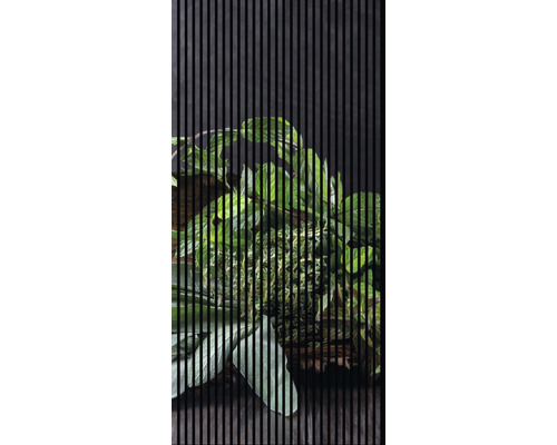 Designový akustický panel DIGI01S 19x1133x2400 mm Rostlina se zelenými listy za černými pruhy