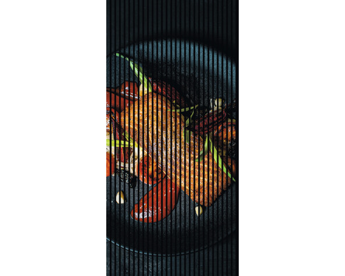Designový akustický panel DIGI01X 19x1133x2400 mm Jídlo z lososa se zeleninou na talíři