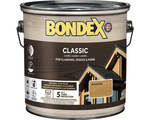 Syntetická tenkovrstvá lazura Bondex CLASSIC antická borovice 2,5 l