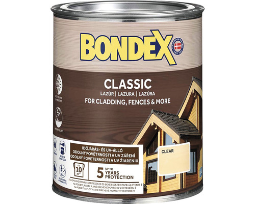 Syntetická tenkovrstvá lazura Bondex CLASSIC čirá 0,75 l Bondex Classic Lazura na dřevo pro fasády a ploty