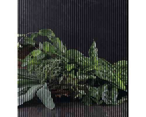 Designový akustický panel DIGI01S 19x2253x2400 mm Dekorativní deska s vertikálními pruhy a rostlinnou kompozicí
