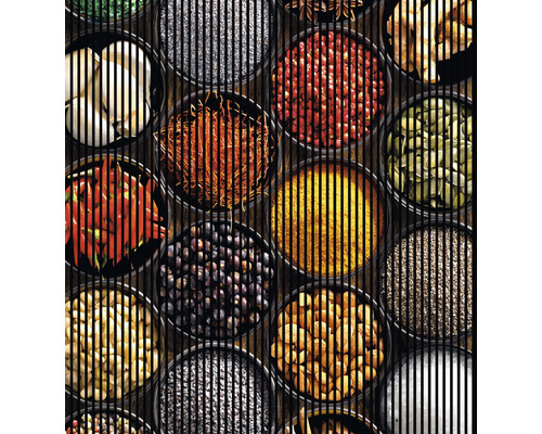 Designový akustický panel DIGI02B 19x2253x2400 mm Různé koření v kulatých nádobách.