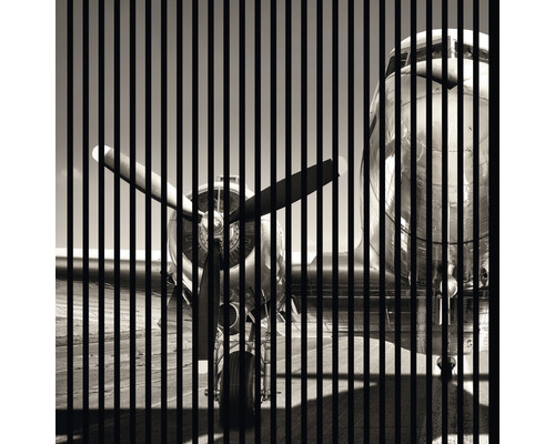 Designový akustický panel DIGI02G 19x1133x1195 mm Fotografie letadla za svislými pruhy