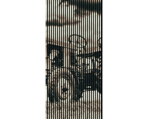 Designový akustický panel DIGI02O 19x1133x2400 mm Dekorativní obrázek traktoru s vertikálními liniemi