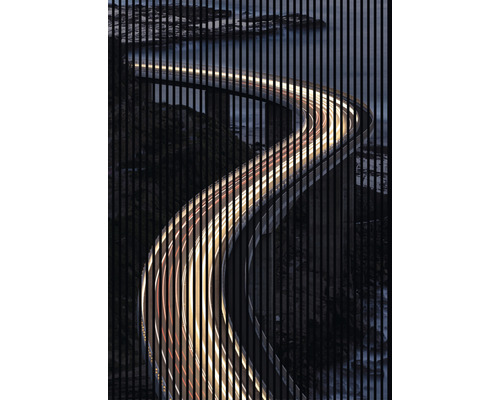 Designový akustický panel DIGI03B 19x1693x2400 mm Abstraktní obrázek klikaté silnice s dálničními scénami v noci