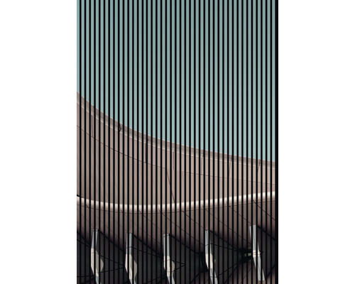 Designový akustický panel DIGI03D19x1693x2400 mm Abstraktní architektonická fasáda s vertikálními liniemi