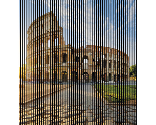 Designový akustický panel DIGI02U 19x2253x2400 mm Pohled na Koloseum s vertikálními pruhy