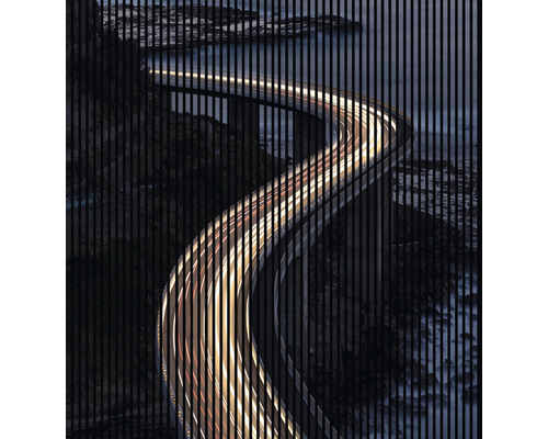 Designový akustický panel DIGI03B 19x2253x2400 mm Fototapeta klikaté silnice v noci se světelnými stopami