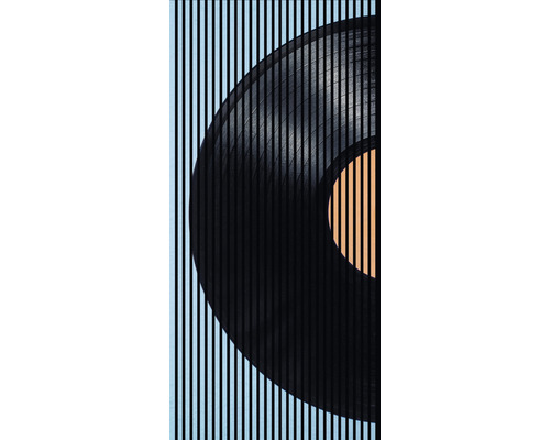 Designový akustický panel DIGI03Y 19x1133x2400 mm Obrázek gramofonové desky za svislými čarami