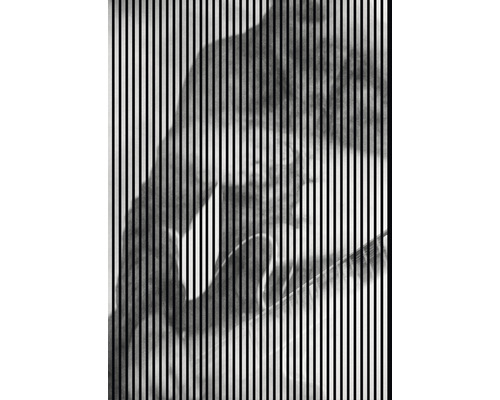 Designový akustický panel DIGI03U 19x1693x2400 mm Ilustrace ruky s vertikálními liniemi