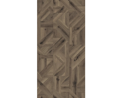 Podlahová krytina s geometrickým vzorem ze dřeva