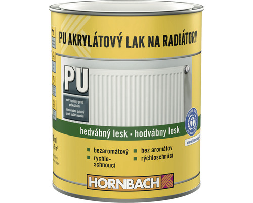 HORNBACH lak na topná tělesa polomatný RAL 9010 čistě bílý 750 ml PU akrylátový lak na radiátory v plechovce od společnosti Hornbach