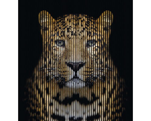 Designový akustický panel DIGI04F 19x2253x2400 mm Portrét leoparda s vertikálními pruhy