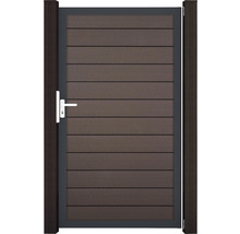 Zahradní branka s vodorovnými lamelami a madlem