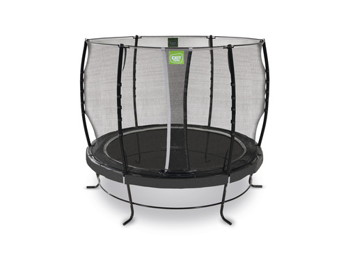 Černá zahradní trampolína se zabezpečovací sítí