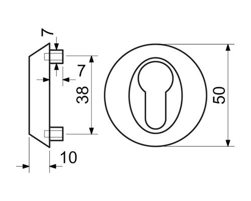 Technický výkres klíčové rozety s rozměry
