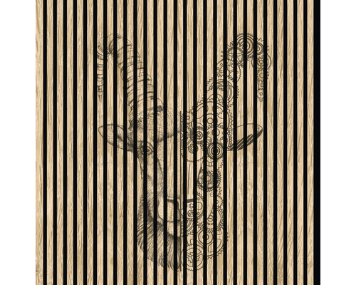 Designový akustický panel DIGI05A 19x1133x1195 mm Dekorativní deska s motivem žirafy a pruhovaným vzorem