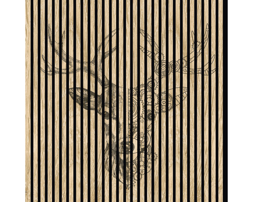 Designový akustický panel DIGI05B 19x1133x1195 mm Akustický panel s motivem jelena a vzorem ozubeného kola