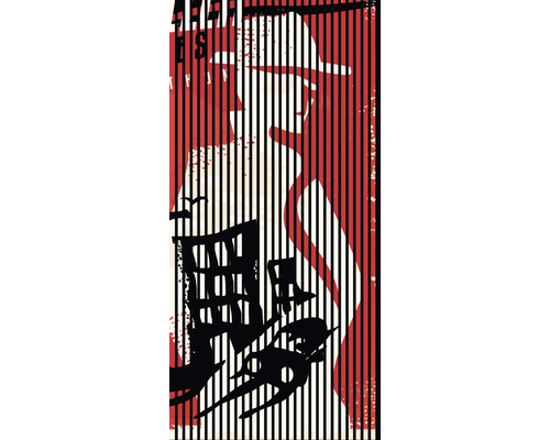 Designový akustický panel DIGI04P 19x1133x2400 mm Abstraktní portrét s kloboukem a vzorem