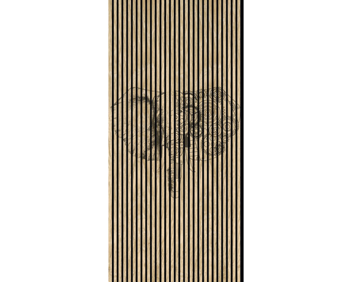Designový akustický panel DIGI04Z 19x1133x2400 mm Akustický panel s motivem slona pro montáž na stěnu nebo strop