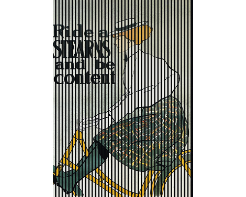 Designový akustický panel DIGI04U 19x1693x2400 mm Umělecký plakát ženy na kole s textem Ride a Stearns and be content