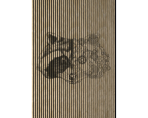 Designový akustický panel DIGI04X 19x1693x2400 mm Dřevěný panel s motivem lišky
