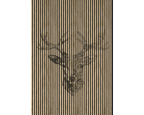 Designový akustický panel DIGI05B 19x1693x2400 mm Akustický panel s motivem jelena pro nástěnné dekorace