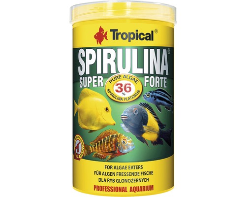 Krmivo pro ryby Spirulina Tropical Super Forte 1000ml Krmivo pro ryby Tropical Spirulina Super Forte pro ryby živící se řasami