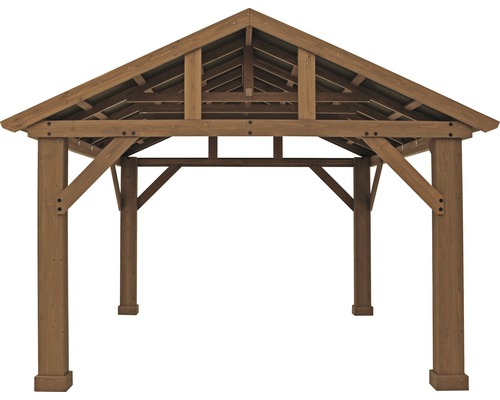 Dřevěný zahradní pavilon se sedlovou střechou