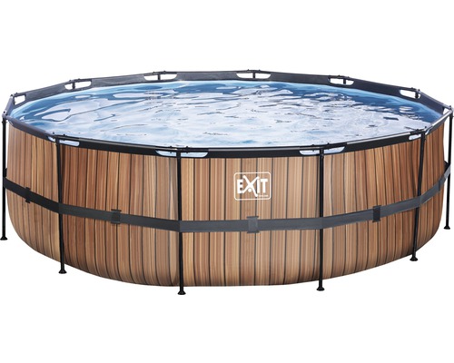 Bazén EXIT s dřevěným vzhledem a naplněnou vodou
