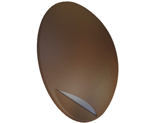 LED venkovní nástěnne svítidlo Panlux Leon Circle IP65 2 W 130 lm 3000 K rez Oválné venkovní svítidlo z kovu s výstupem světla dolů
