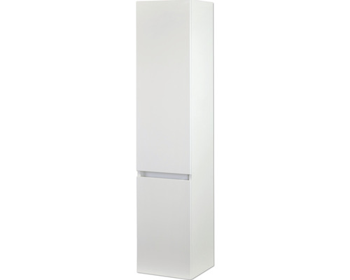 Bílá vysoká koupelnová skříňka se dvěma dvířky