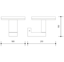 Technický nákres držáku na ručníky s rozměry