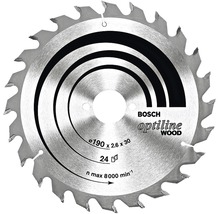 Pilový kotouč Bosch Optiline Wood, 190 x 2,6 x 30 milimetrů, s 24 zuby
