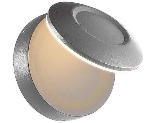 LED venkovní nástěnné svítidlo Panlux Centro V IP54 6 W 600 lm 3000 K stříbrné Kulaté kovové nástěnné svítidlo