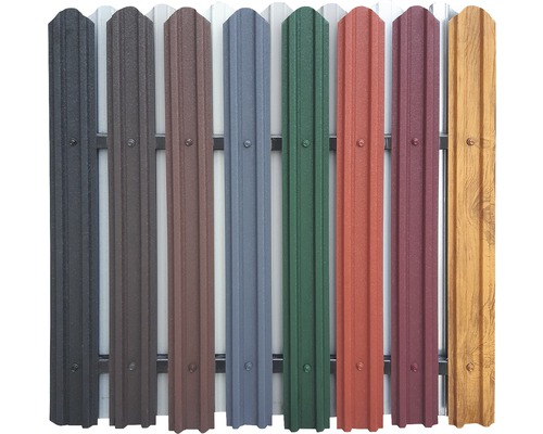 Plotové latě z kovu různých barev