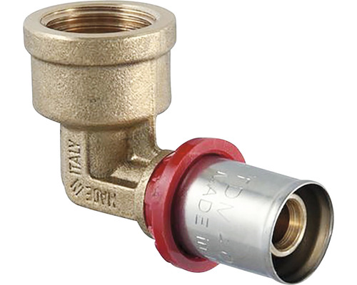 Lisovací fitink TDM AL/PEX koleno 90 20x2xF1/2 10ks Mosazné koleno se závitem a lisovacím připojením