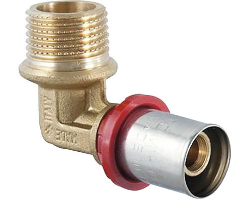 Lisovací fitink TDM AL/PEX koleno 90 16x2xM1/2 10ks Mosazné koleno s vnějším závitem a lisovací přípojkou