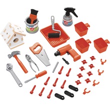 Sada hraček s kladívkem, šroubovákem, pilkou, kleštěmi a dalším příslušenstvím