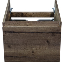 Skříňka pod umyvadlo bez umyvadla s dřevěnou strukturou