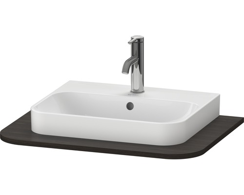 Konzole DURAVIT Happy D.2 Plus 650x480 mm ořech kartáčovaný HP031B06969 bez umyvadla Umyvadlo s baterií na desce pod skříňku
