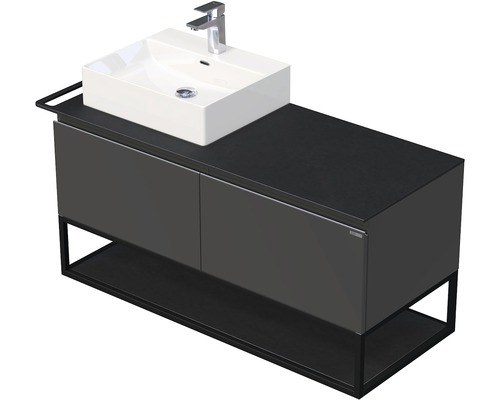 Koupelnová skříňka s umyvadlem Intedoor Landau Metal 120 cm antracit