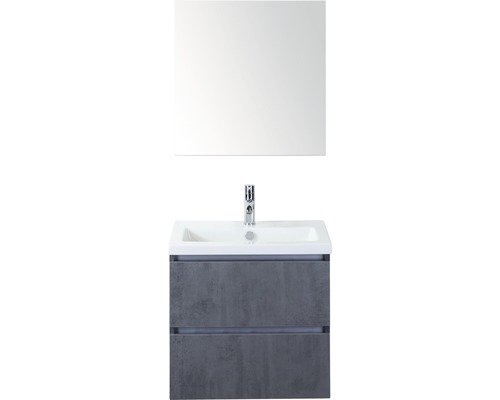 Koupelnový nábytkový set Vogue 60 cm s keramickým umyvadlem a zrcadlovou skříňkou beton antracitově šedá