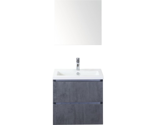 Koupelnový nábytkový set Vogue 60 cm s keramickým umyvadlem a zrcadlem beton antracitově šedá