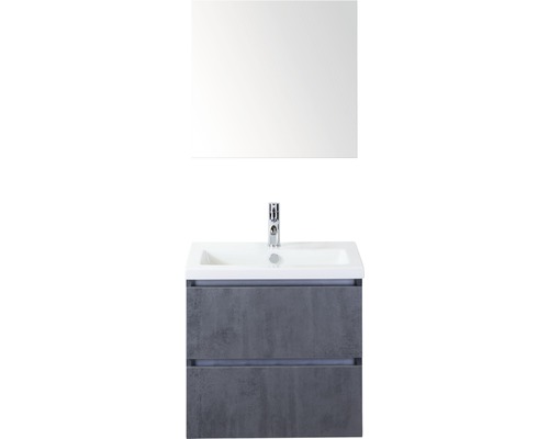 Koupelnový nábytkový set Vogue 60 cm s keramickým umyvadlem a zrcadlem beton antracitově šedá Koupelnový nábytkový set Vogue 60 cm s keramickým umyvadlem a zrcadlem beton antracitově šedá