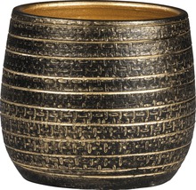 Obal na květináč passion for pottery Solano Ø 24 x 22 cm černo-zlatý-thumb-0