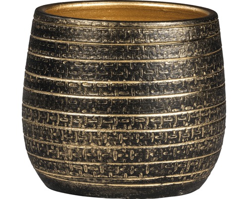 Obal na květináč passion for pottery Solano Ø 16 x 14 cm černo-zlatý