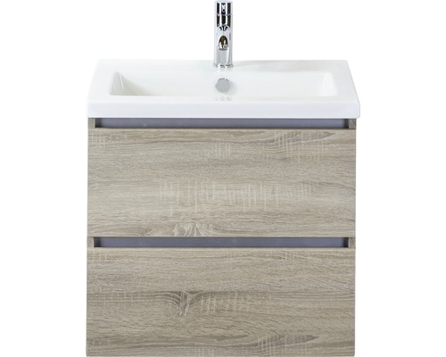 Koupelnový nábytkový set Vogue 60 cm s keramickým umyvadlem dub šedý