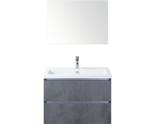 Koupelnový nábytkový set Vogue 80 cm s keramickým umyvadlem a zrcadlem beton antracitově šedá